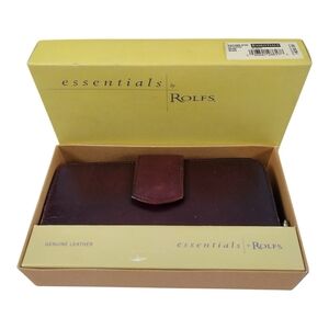 Vtg Rolfs Women's Leather Clutch Wallet With Box